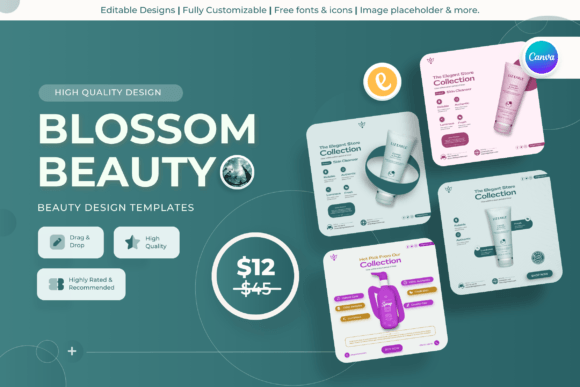 Blossom Beauty: Canva Templates for a Cohesive Brand