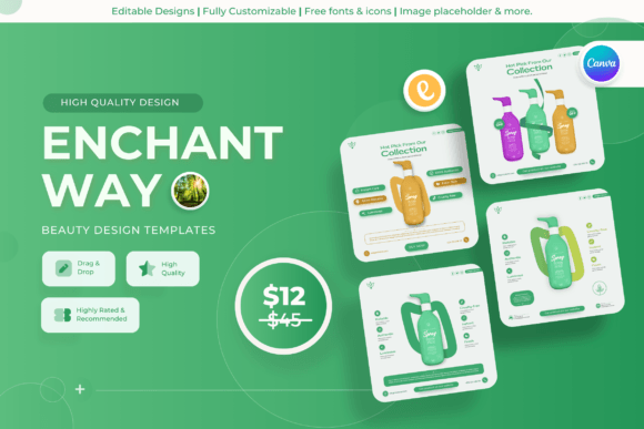 Elevate Your Brand with Enchant Way - Beauty Canva Templates