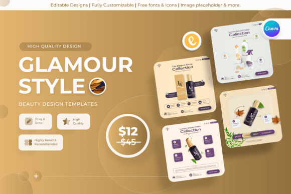 Elevate Your Brand with Glamour Style Beauty Templates