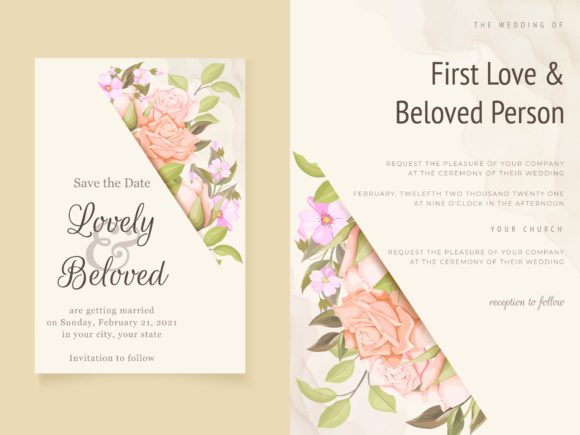 Flourish Wedding Invitation Templates: Elegant Floral Design