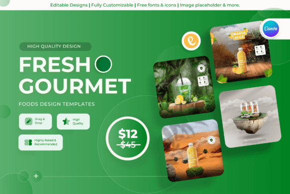 Fresh Gourmet - Food Canva Templates: Your Branding Shortcut