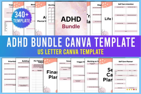 Mastering Focus: The ADHD Planner Bundle Canva Templates